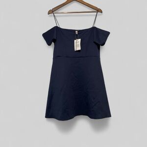 ASOS Navy Off-Shoulder Mini Party Dress